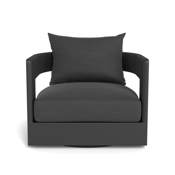 Victoria Swivel Lounge Chair | Aluminum Asteroid, Panama Grafito,