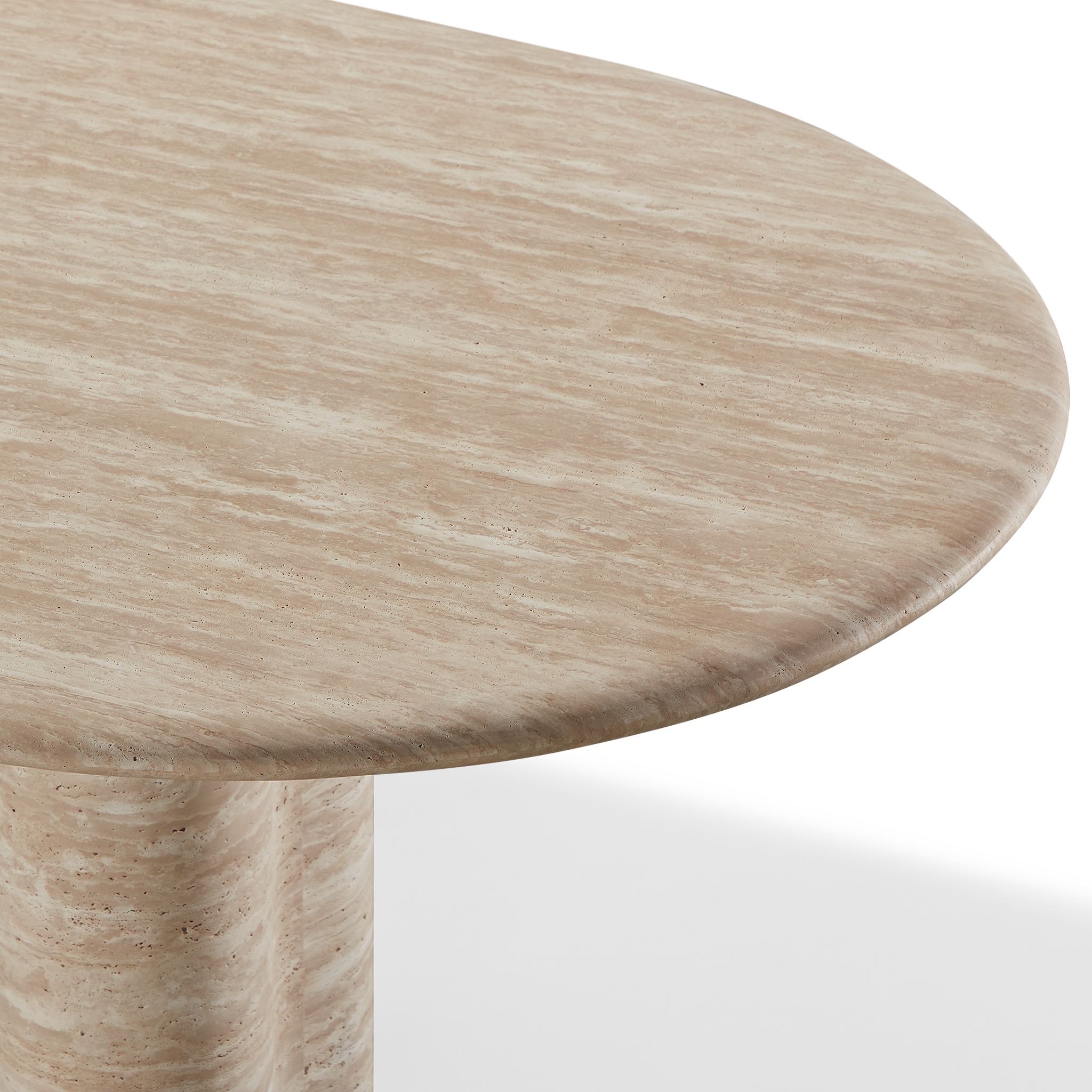 Porto Travertine Pill Dining Table 84"