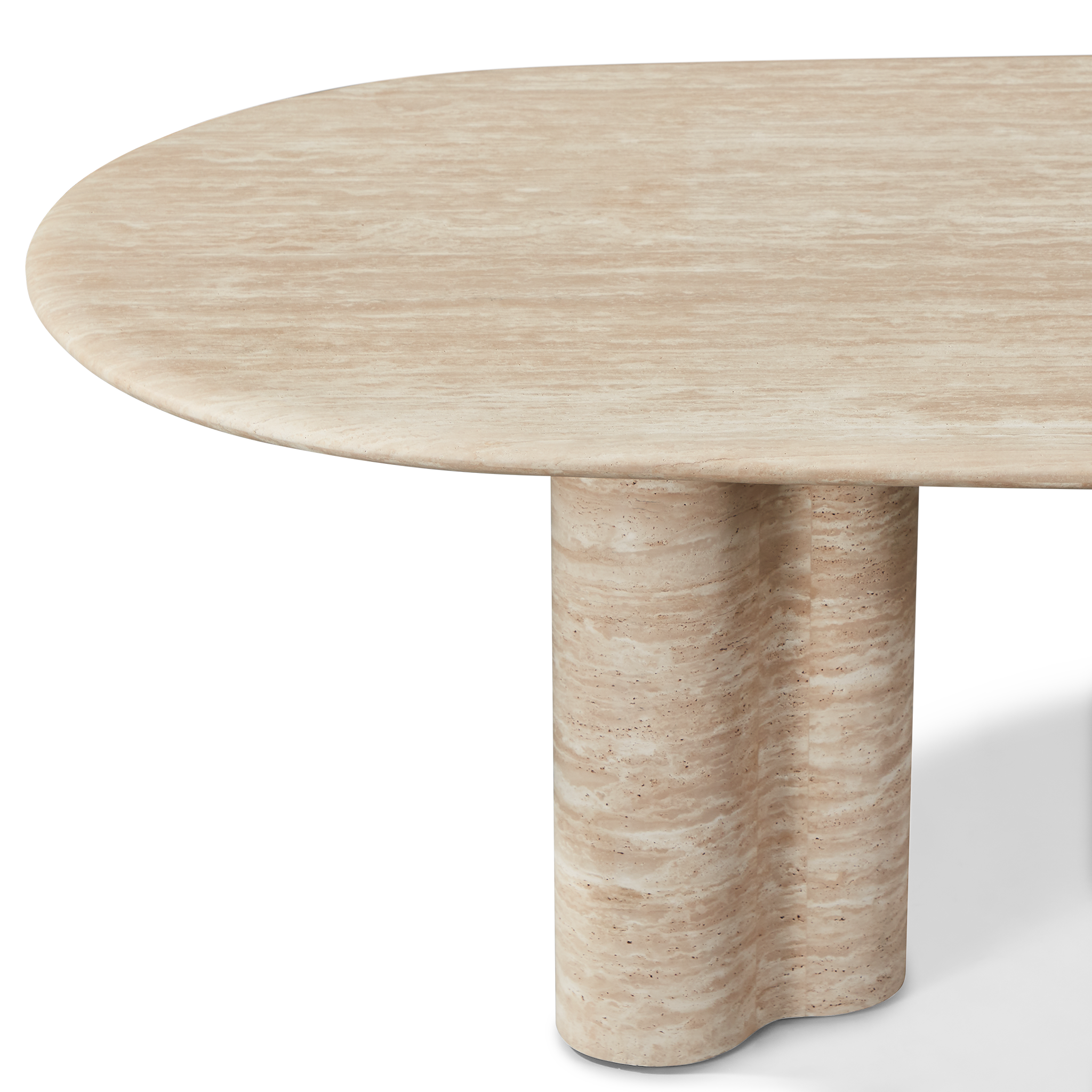 Porto Travertine Pill Dining Table 84"