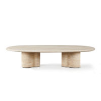 Porto Travertine Pill Coffee Table