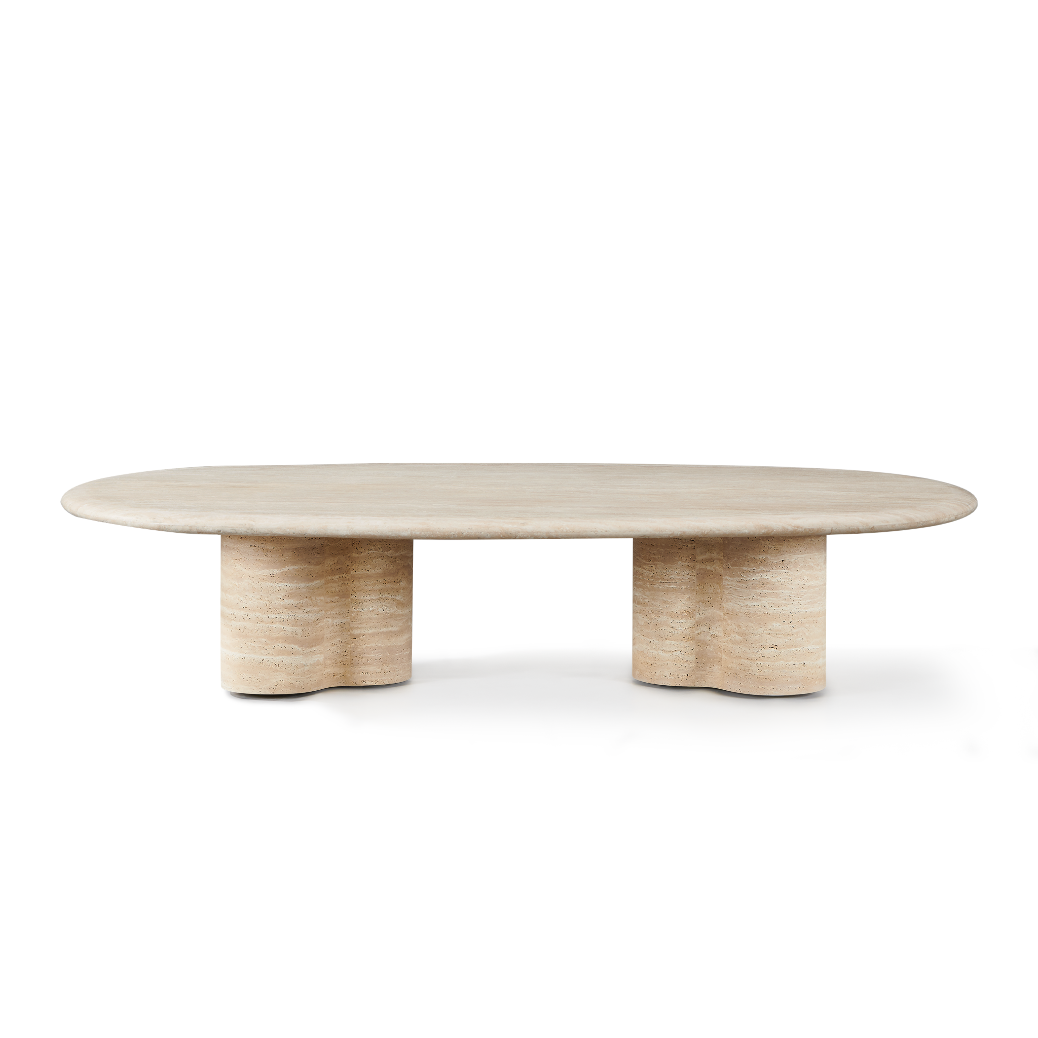 Porto Travertine Pill Coffee Table