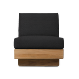 Tulum Armless Lounge Chair | Teak Natural, Copacabana Midnight,