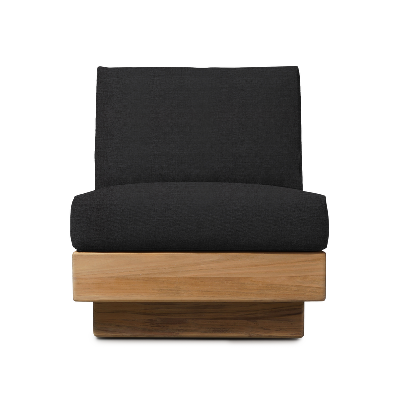 Tulum Armless Lounge Chair | Teak Natural, Copacabana Midnight,