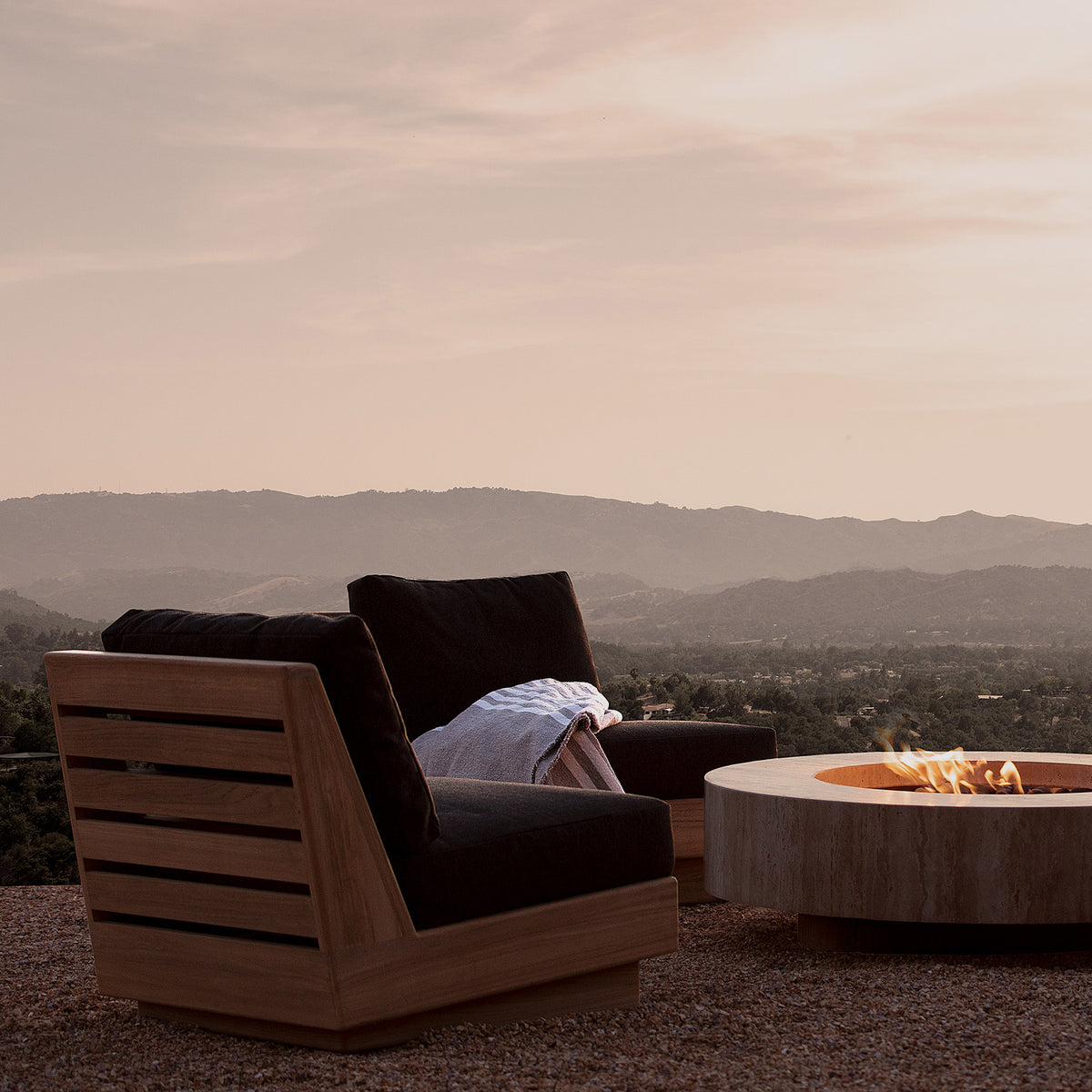 Fireside lounge chairs inspired by Tulum