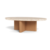Victoria Teak Oval Stone Coffee Table