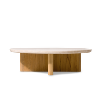 Victoria Teak Round Stone Coffee Table