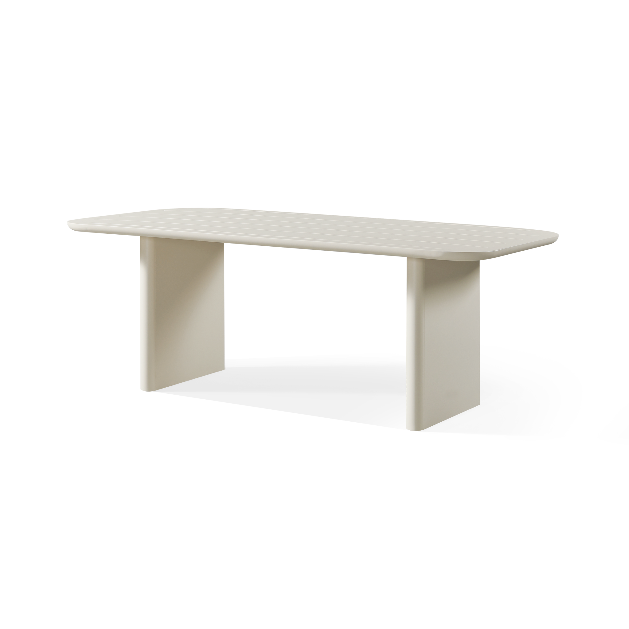 Victoria Aluminum Slatted Dining Table 81"