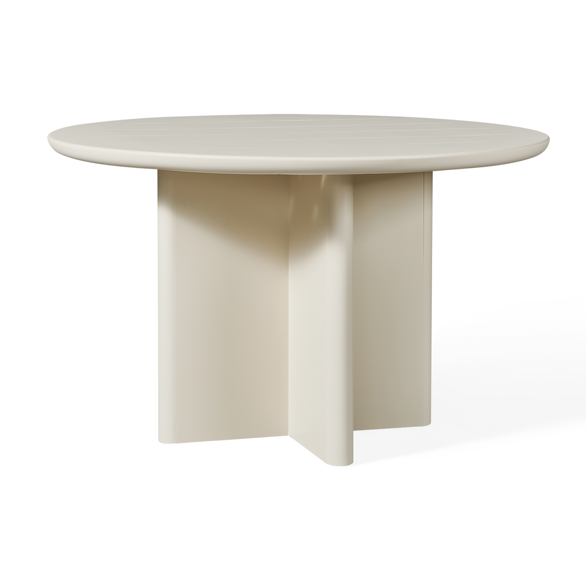 Victoria Aluminum Slatted Round Dining Table 48"