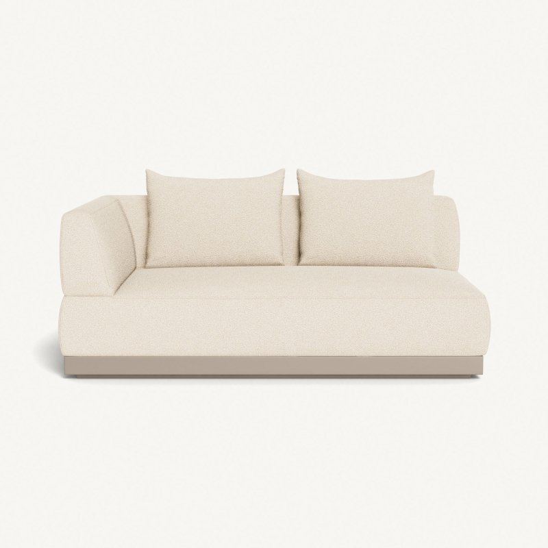 Amalfi 2 Seat 1 Arm Left | Aluminum Taupe, Riviera Sand,