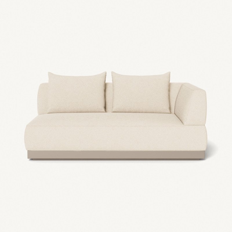 Amalfi 2 Seat 1 Arm Right | Aluminum Taupe, Riviera Sand,