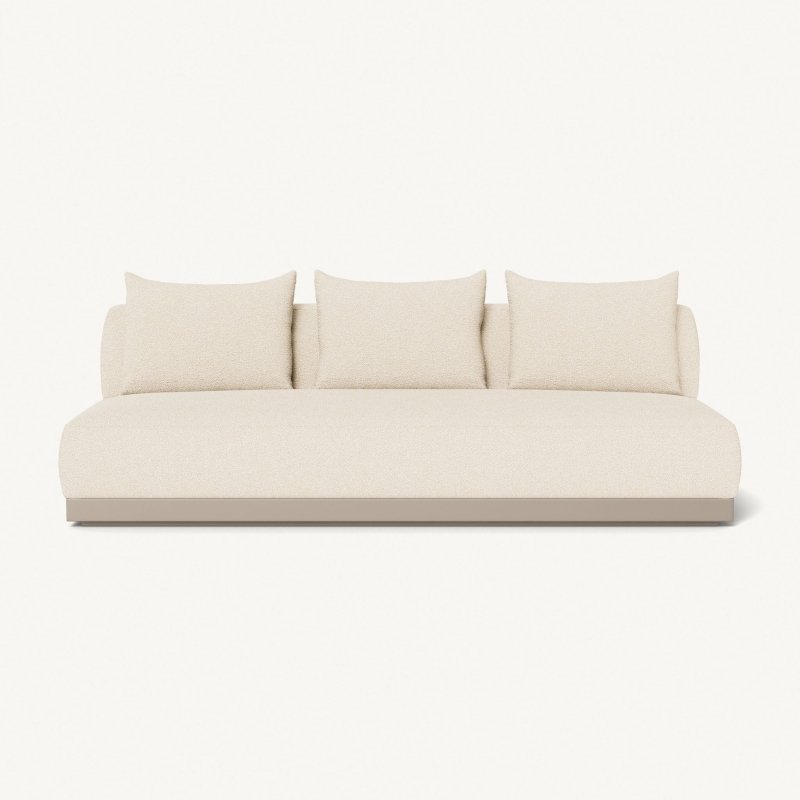 Amalfi 3 Seat Armless Sofa | Aluminum Taupe, Riviera Sand,