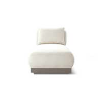 Amalfi Armless Chaise | Aluminum Asteroid, Copacabana Midnight,