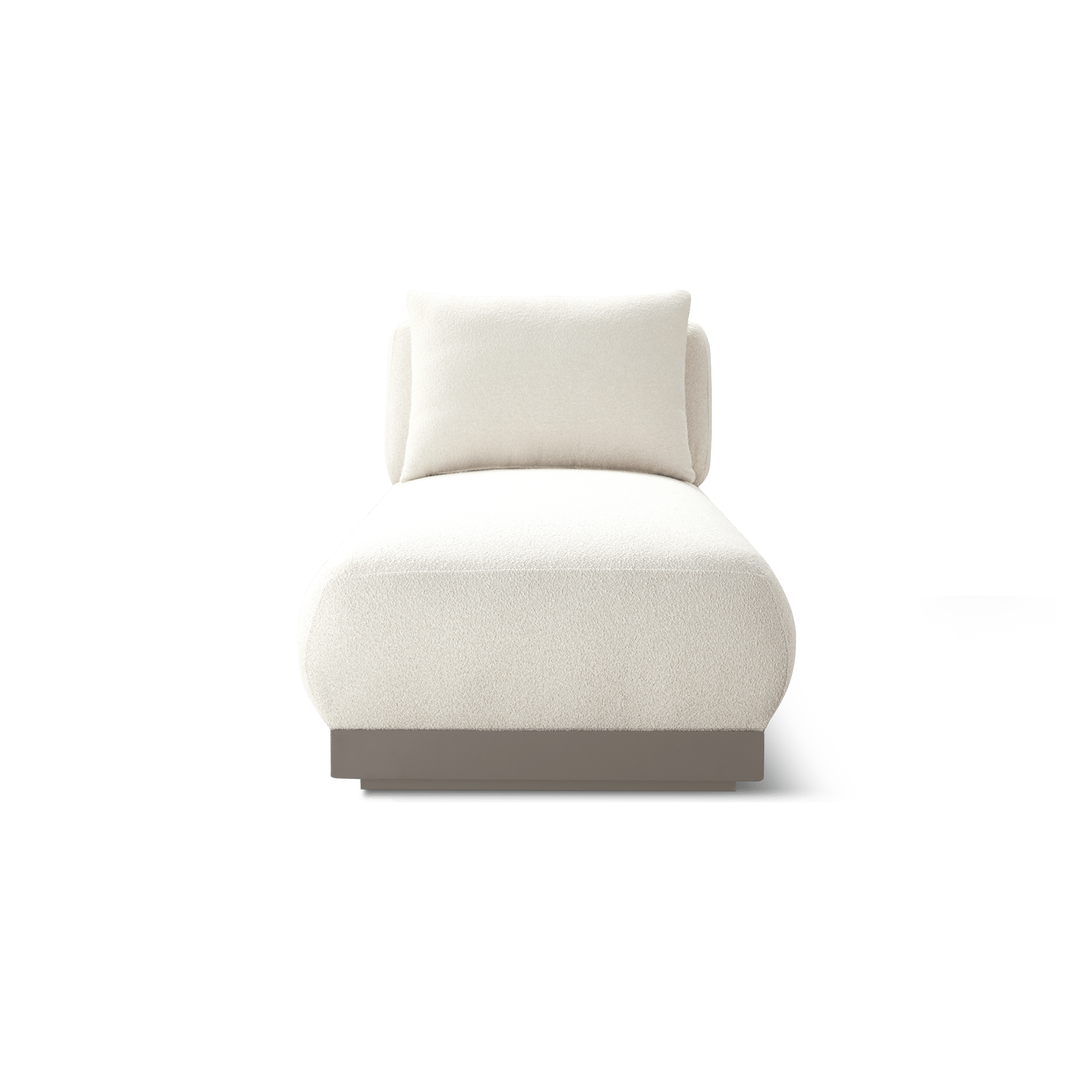 Amalfi Armless Chaise | Aluminum Asteroid, Copacabana Midnight,