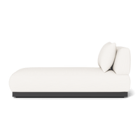 Amalfi Armless Chaise | Aluminum Asteroid, Panama Blanco,