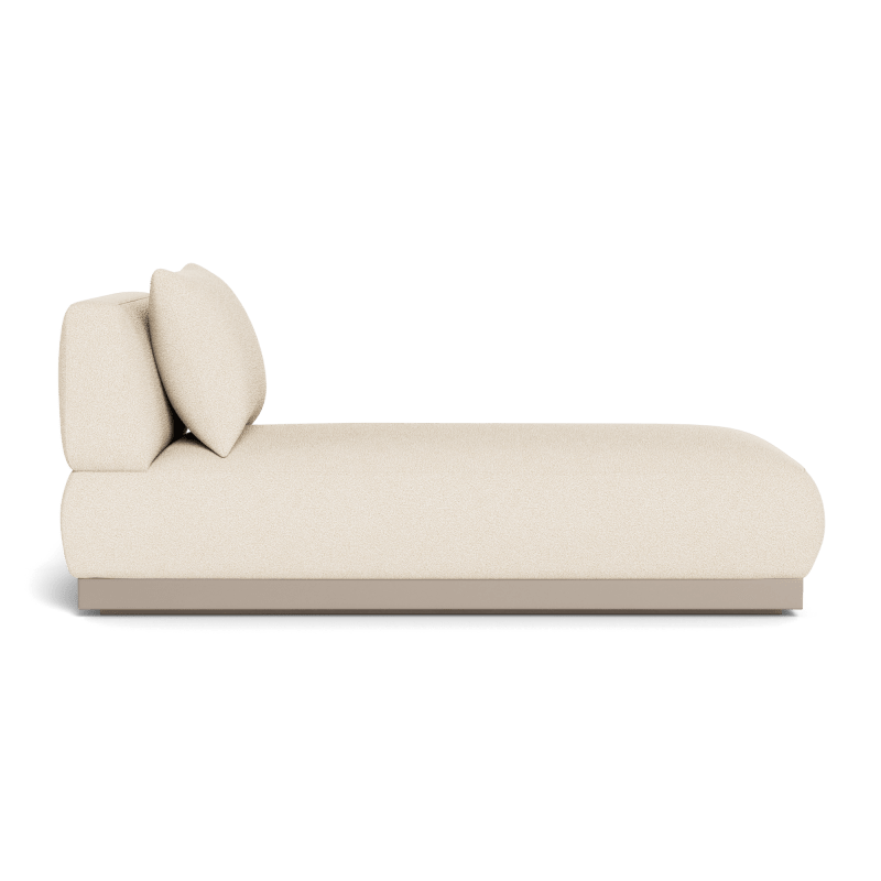 Amalfi Armless Chaise | Aluminum Taupe, Riviera Sand,