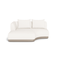 Amalfi Curved Chaise Left | Aluminum Taupe, Panama Blanco,
