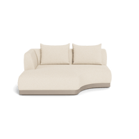 Amalfi Curved Chaise Left | Aluminum Taupe, Riviera Sand,