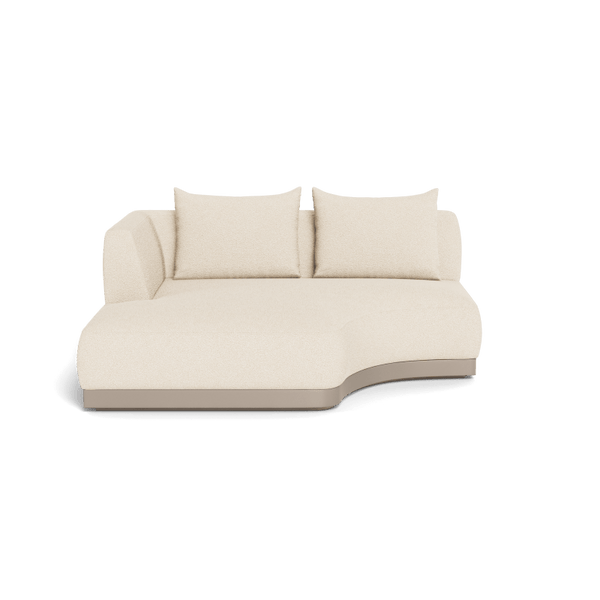 Amalfi Curved Chaise Left | Aluminum Taupe, Riviera Sand,