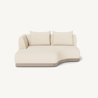 Amalfi Curved Chaise Left | Aluminum Taupe, Riviera Sand,