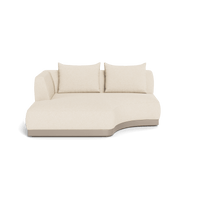 Amalfi Curved Chaise Left | Aluminum Taupe, Riviera Sand,