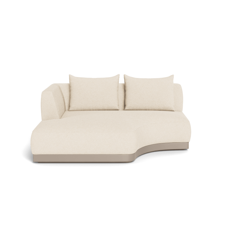 Amalfi Curved Chaise Left | Aluminum Taupe, Riviera Sand,