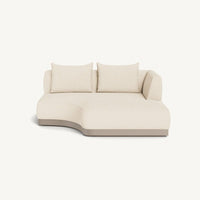 Amalfi Curved Chaise Right | Aluminum Taupe, Riviera Sand,