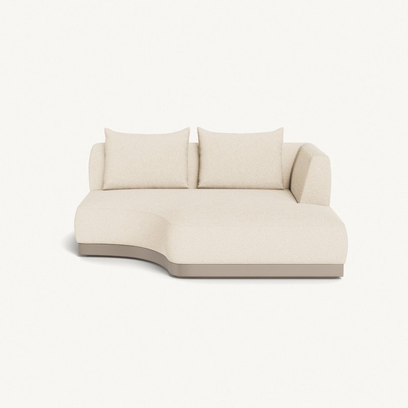 Amalfi Curved Chaise Right | Aluminum Taupe, Riviera Sand,
