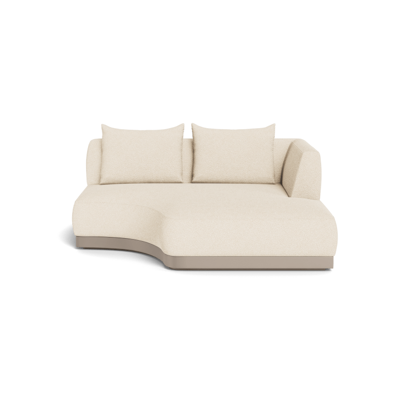 Amalfi Curved Chaise Right | Aluminum Taupe, Riviera Sand,