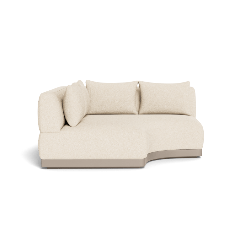 Amalfi Curved Corner | Aluminum Taupe, Riviera Sand,