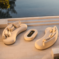 Amalfi Kidney Sofa | Aluminum Taupe, Riviera Sand,