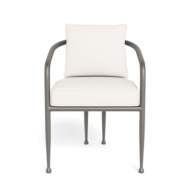 Andre Dining Chair | Aluminum Taupe, Panama Blanco,