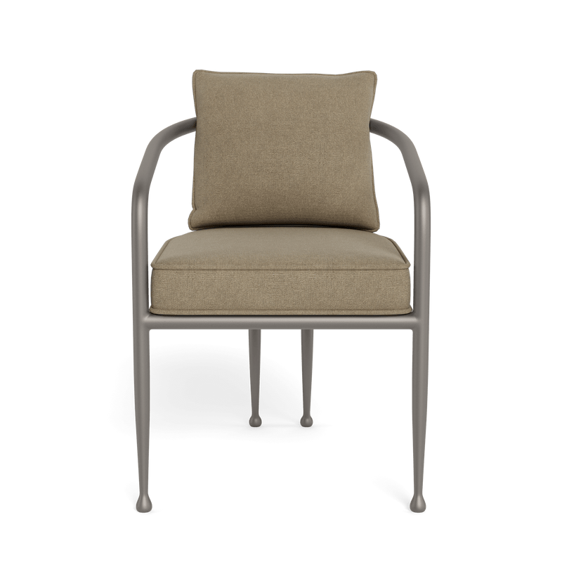 Andre Dining Chair | Aluminum Taupe, Panama Coco,