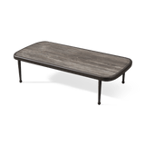 Andre Rectangle Coffee Table | Aluminum Asteroid, Travertine Dark Grey,