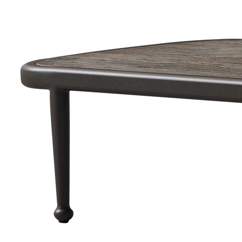 Andre Rectangle Coffee Table | Aluminum Asteroid, Travertine Dark Grey,