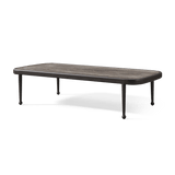 Andre Rectangle Coffee Table | Aluminum Asteroid, Travertine Dark Grey,