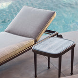 Andre Rectangle Side Table | Aluminum Asteroid, Travertine Dark Grey,