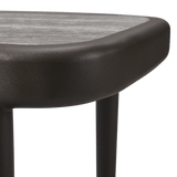 Andre Rectangle Side Table | Aluminum Asteroid, Travertine Dark Grey,