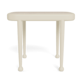 Andre Rectangle Side Table | Aluminum Bone, Travertine Natural,