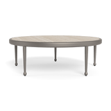 Andre Round Coffee Table | Aluminum Taupe, Travertine Natural,