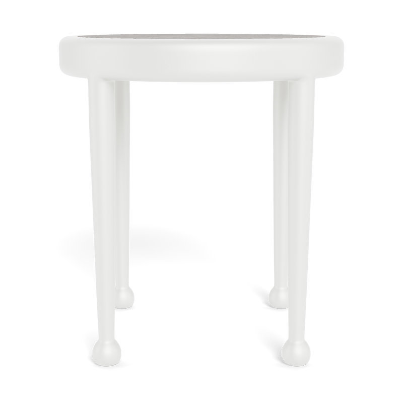 Andre Round Side Table | Aluminum White, Travertine Dark Grey,