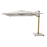 Antego Cantilever Umbrella + Base | Sandstone, Aluminum Teak, Natural