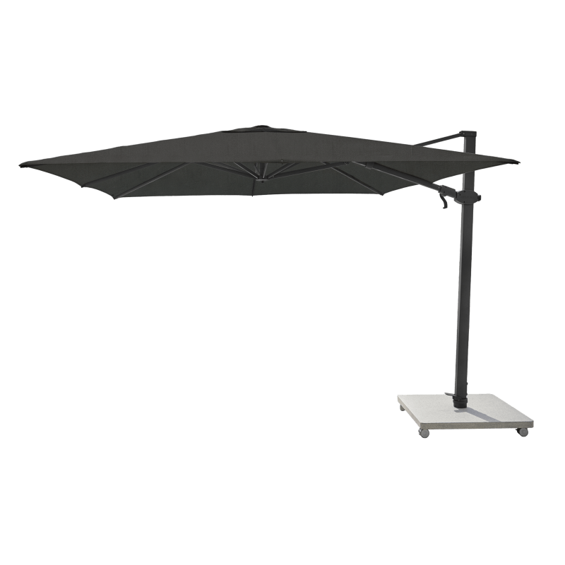 Antego Cantilever Umbrella + Base | Sandstone, Aluminum Black, Black