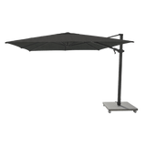 Antego Cantilever Umbrella + Base | Silk Grey Granite, Aluminum Black, Black
