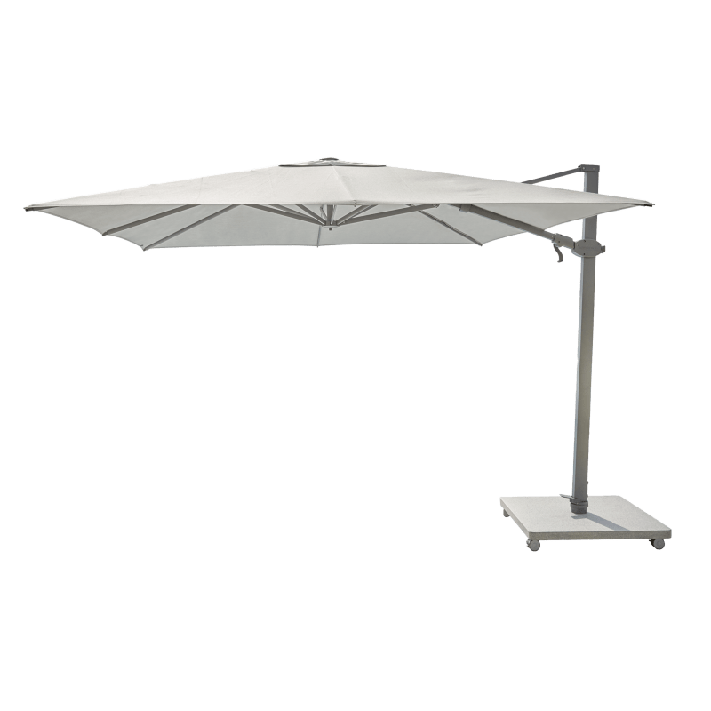Antego Cantilever Umbrella + Base | Sandstone, Aluminum Linen, Natural