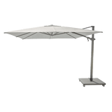 Antego Cantilever Umbrella + Base | Silk Grey Granite, Aluminum Linen, Natural