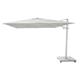 Antego Cantilever Umbrella + Base | Sandstone, Aluminum White, Natural