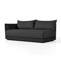 Antigua 2 Seat 1 Arm Left | Aluminum Asteroid, Panama Grafito, Rope Dark Grey