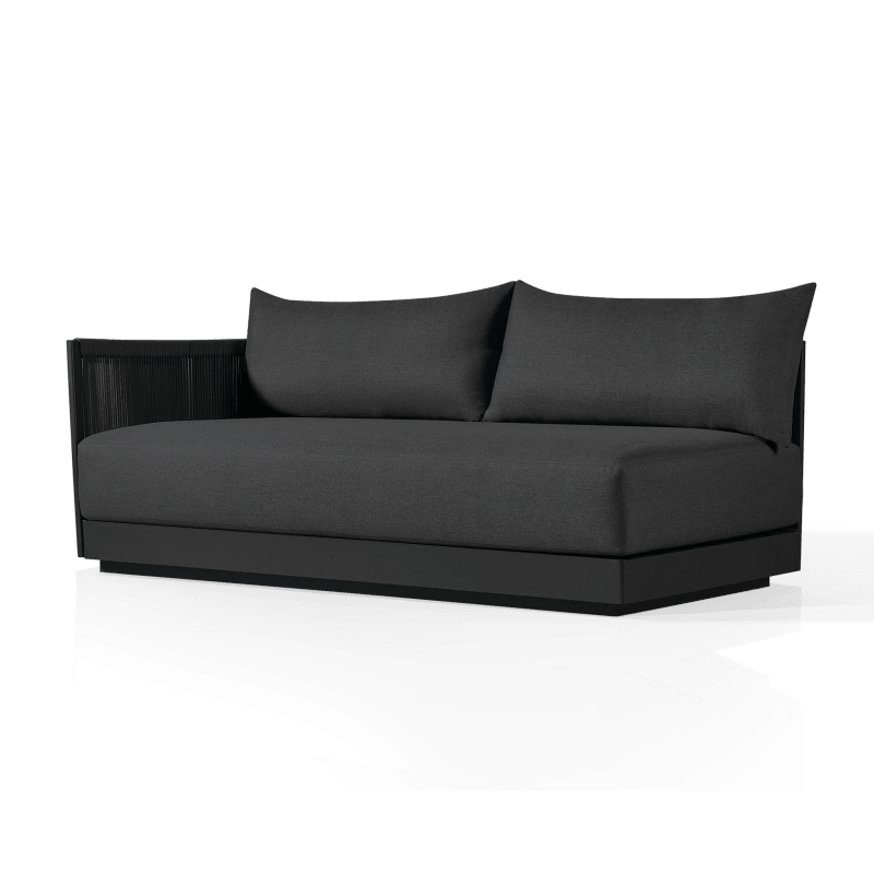 Antigua 2 Seat 1 Arm Left | Aluminum Asteroid, Panama Grafito, Rope Dark Grey
