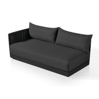 Antigua 2 Seat 1 Arm Left | Aluminum Asteroid, Panama Grafito, Rope Dark Grey