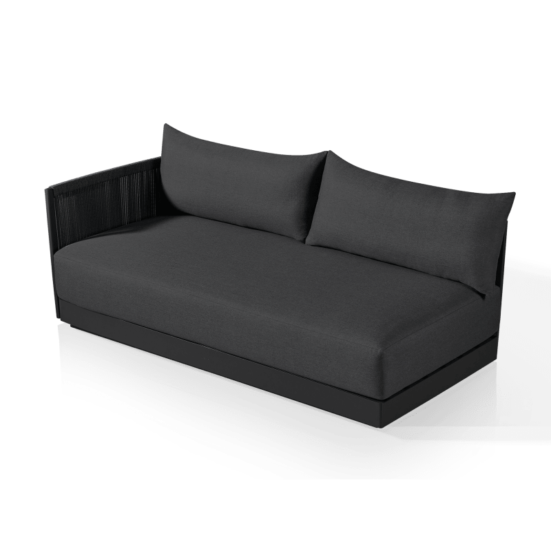 Antigua 2 Seat 1 Arm Left | Aluminum Asteroid, Panama Grafito, Rope Dark Grey